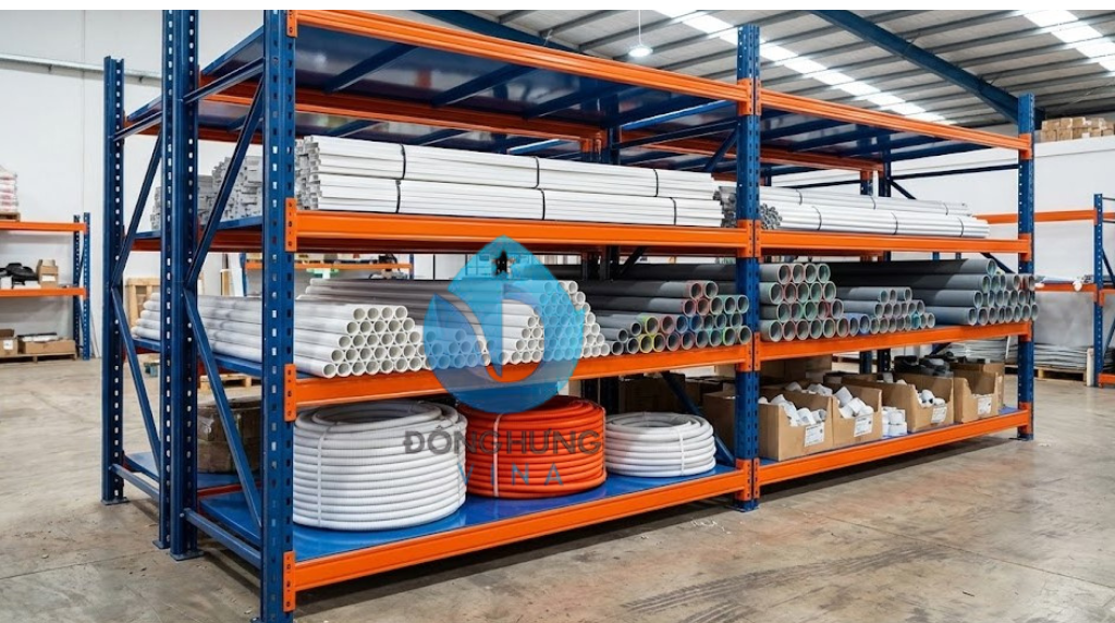 Kệ trung tải 3 tầng: dài 2000 x rộng 500 x cao 1500mm 6 Hình ảnh kệ trung tải dài 2m rộng 50cm tối ưu cho hàng dài