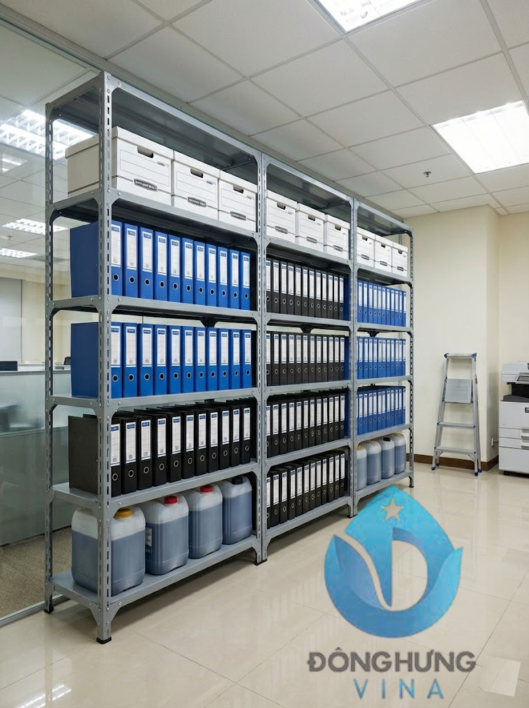 Kệ sắt v lỗ 5 tầng: dài 1200 x rộng 400 x cao 2000 2 ke-sat-v-lo-1