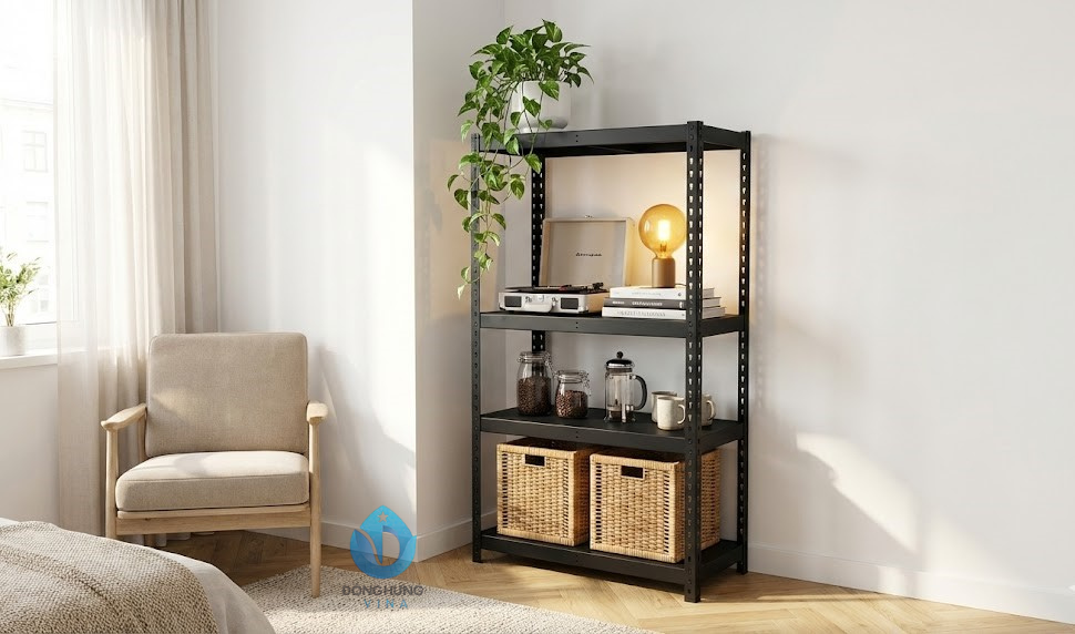 Kệ Sắt V 4 tầng: dài 1000 x rộng 400 x cao 1500mm 8 Hình ảnh thực tế kệ sắt V 4 tầng cao 1.5m